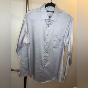 👔 Geoffrey Beene Fitted Dress Shirt | Light Gray | 16 (34/35)